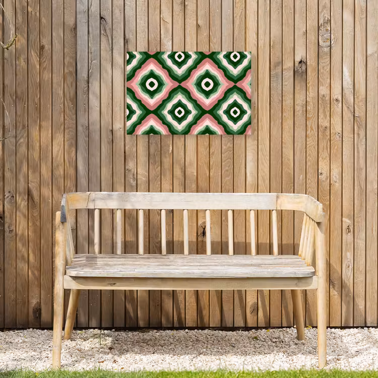 Ontwerp - Organisch - Kleurrijk Tuinposter op houten frame 2 cm dik klein 845 -sfeer4