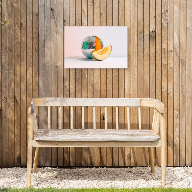 Disco - Discobal - Meloen - Pastel Tuinposter op houten frame 2 cm dik klein -sfeer4