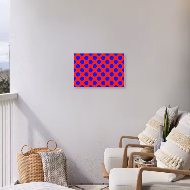 Dots - Klassiek - Rood Tuinposter op houten frame 2 cm dik klein 845 -sfeer1