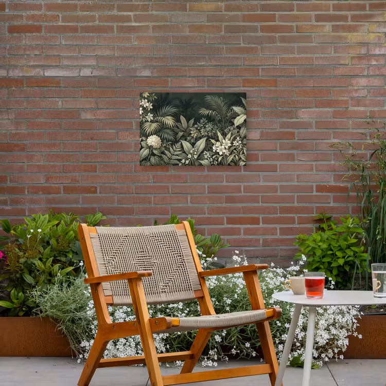 Jungle - Bladeren - Botanisch - Groen Tuinposter op houten frame 2 cm dik klein -sfeer3