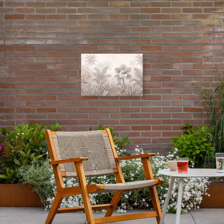 Jungle - Tropisch - Natuur -Vintage - Beige Tuinposter op houten frame 2 cm dik klein -sfeer3