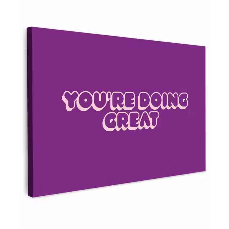 You're doing great - Paars - Bubble letters Tuinposter op houten frame 2 cm dik klein -3d