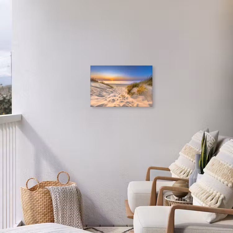 Duin - Zonsondergang - Horizon - Strand - Gras Tuinposter op houten frame 2 cm dik klein -sfeer1