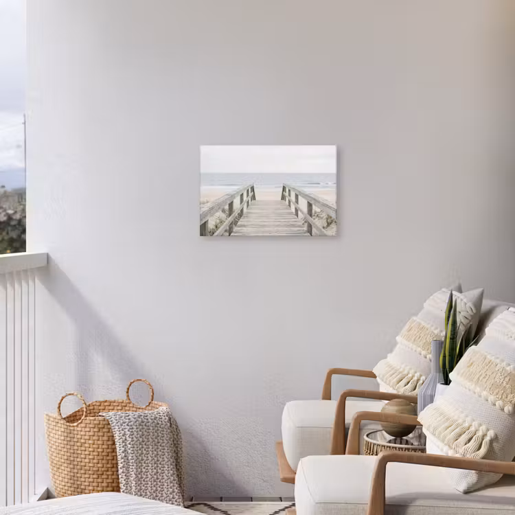 Duinen - Vlonder - Oceaan Tuinposter op houten frame 2 cm dik klein -sfeer1