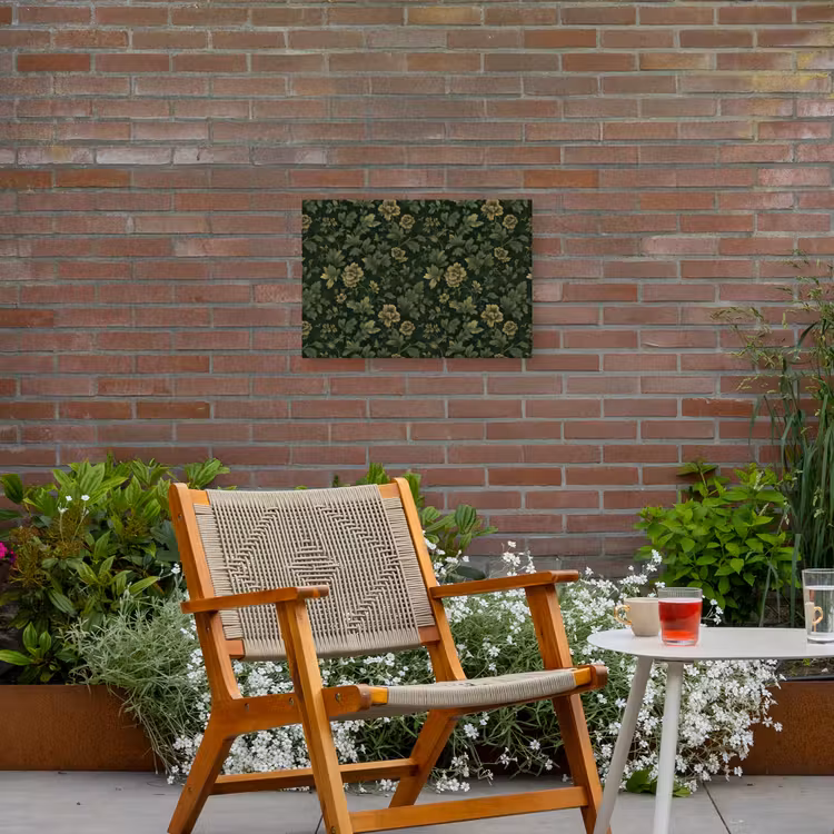 Donker - Groen - Goud - Botanisch Tuinposter op houten frame 2 cm dik klein 845 -sfeer3