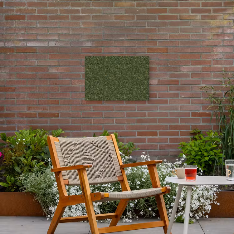 Donker - Groen - Krullend - Botanisch Tuinposter op houten frame 2 cm dik klein 845 -sfeer3