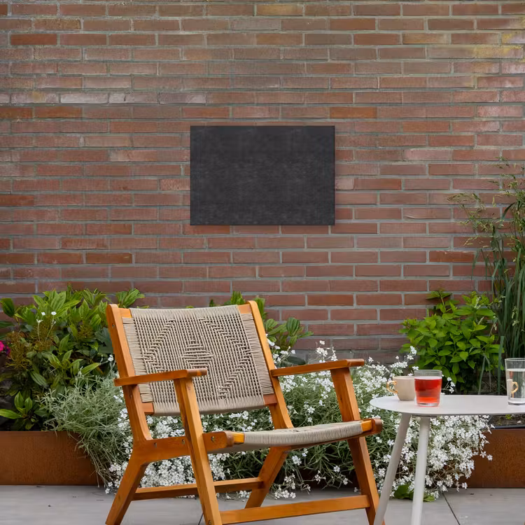 Donkergrijs - Asfaltstructuur - Ruw Tuinposter op houten frame 2 cm dik klein 845 -sfeer3