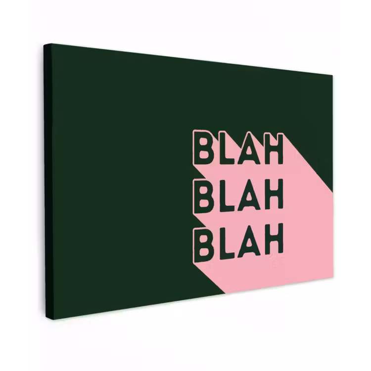 Donkergroen - Tekst - Schaduw - Grafisch Tuinposter op houten frame 2 cm dik klein -3d