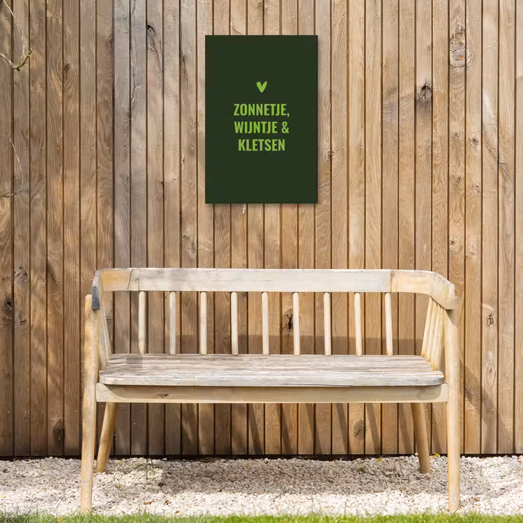 Donkergroen - Quote - Zon - Zomer Tuinposter op houten frame 2 cm dik klein -sfeer4