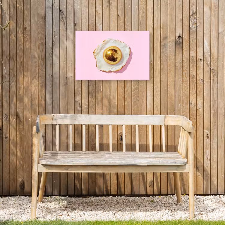 Ei - Disco - Ontbijt - Glitter Tuinposter op houten frame 2 cm dik klein -sfeer4