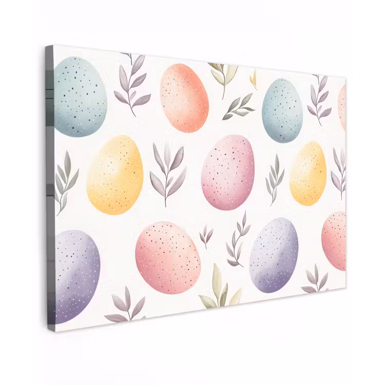 Eieren - Kleurrijk - Patroon Tuinposter op houten frame 2 cm dik klein -3d