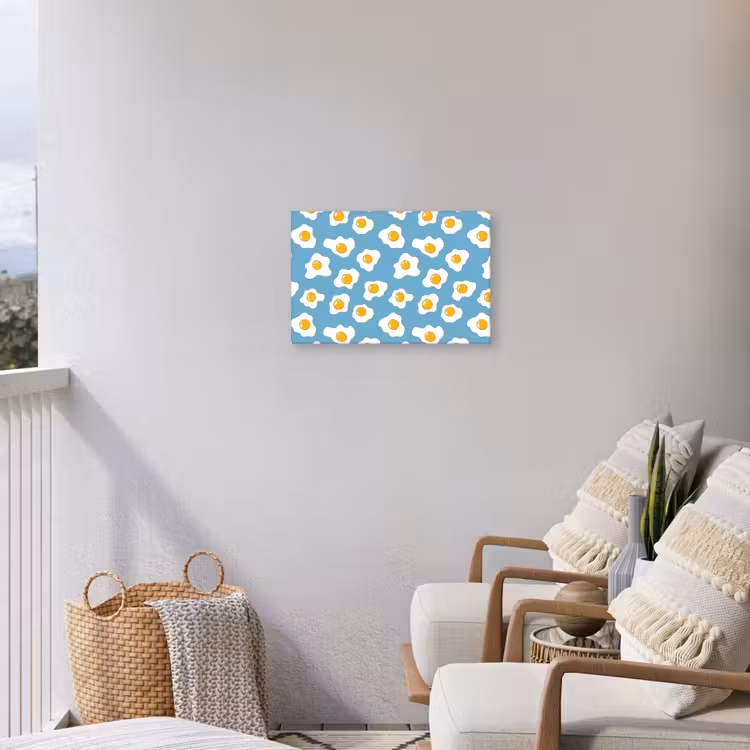 Eieren - Dooiers - Blauw Tuinposter op houten frame 2 cm dik klein 845 -sfeer1