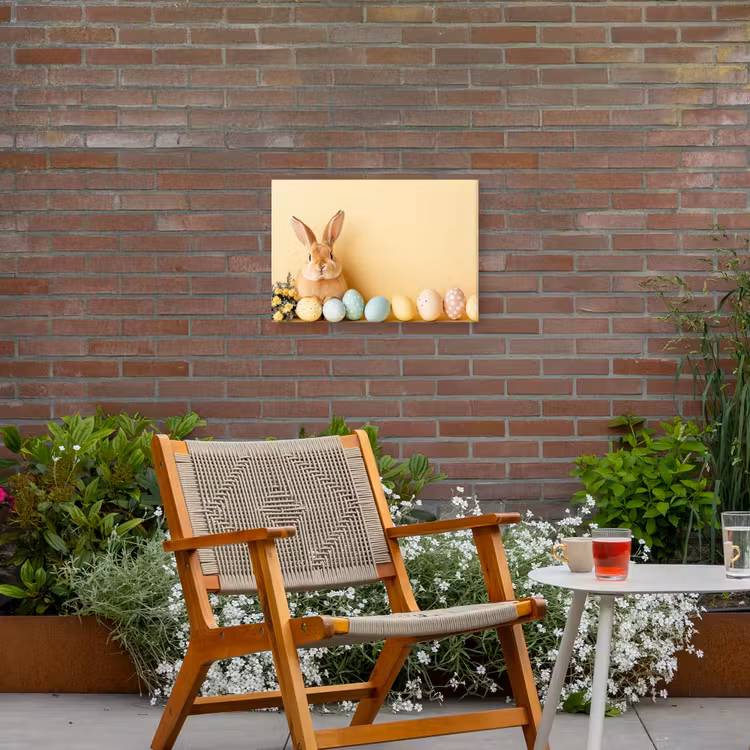 Eieren - Konijn - Pasteltinten Tuinposter op houten frame 2 cm dik klein -sfeer3