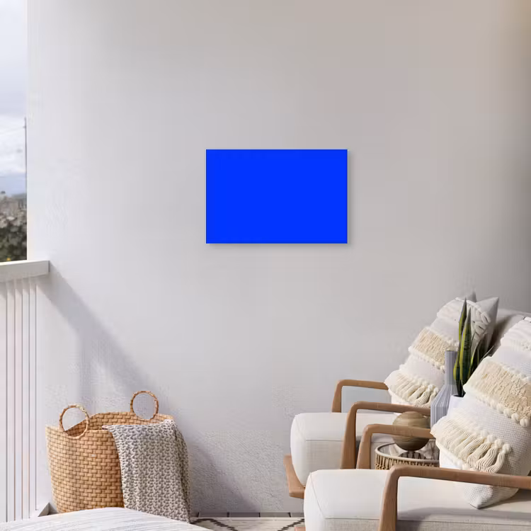 Electric - Blue - Blauw Tuinposter op houten frame 2 cm dik klein 845 -sfeer1
