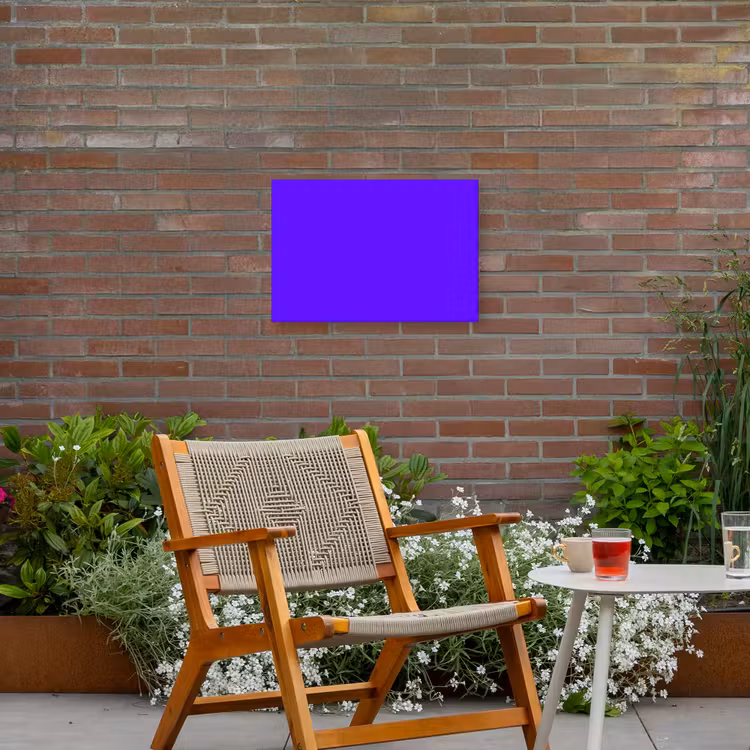 Electric - Indigo - Paars Tuinposter op houten frame 2 cm dik klein 845 -sfeer3