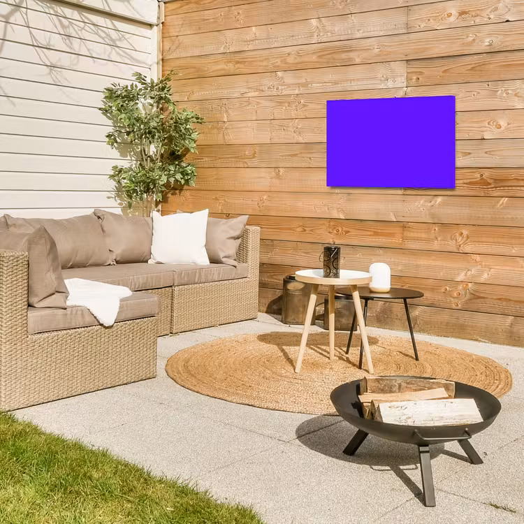 Electric - Indigo - Paars Tuinposter op houten frame 2 cm dik klein 845 -sfeer2