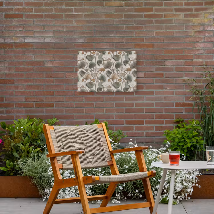 Elegant - Bladeren - Groen Tuinposter op houten frame 2 cm dik klein 845 -sfeer3