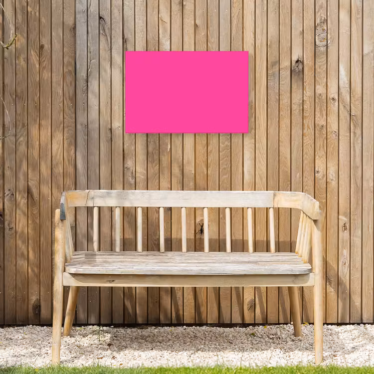 Electric - Magenta - Roze Tuinposter op houten frame 2 cm dik klein 845 -sfeer4