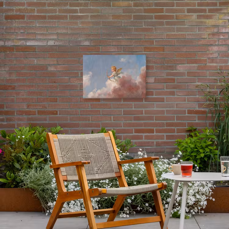 Engel - Pijl en boog - Mythologie - Klassiek Tuinposter op houten frame 2 cm dik klein -sfeer3