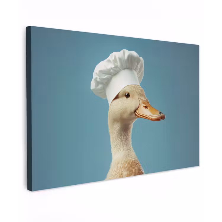 Eend - Koksmuts - Cute - Vogel Tuinposter op houten frame 2 cm dik klein -3d