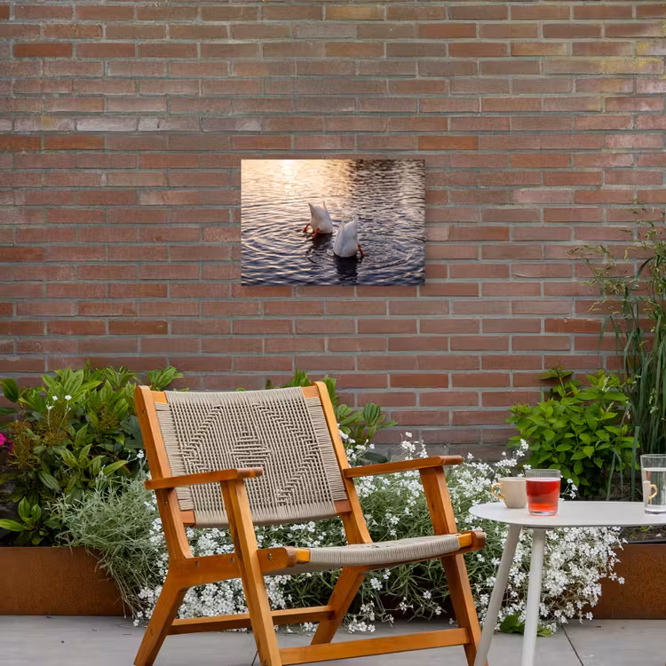 Eenden - Water - Natuur Tuinposter op houten frame 2 cm dik klein -sfeer3