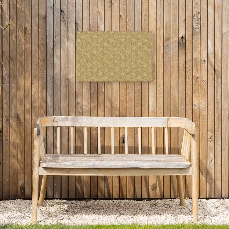 Waaier - Geometrisch - Groen Tuinposter op houten frame 2 cm dik klein 845 -sfeer4