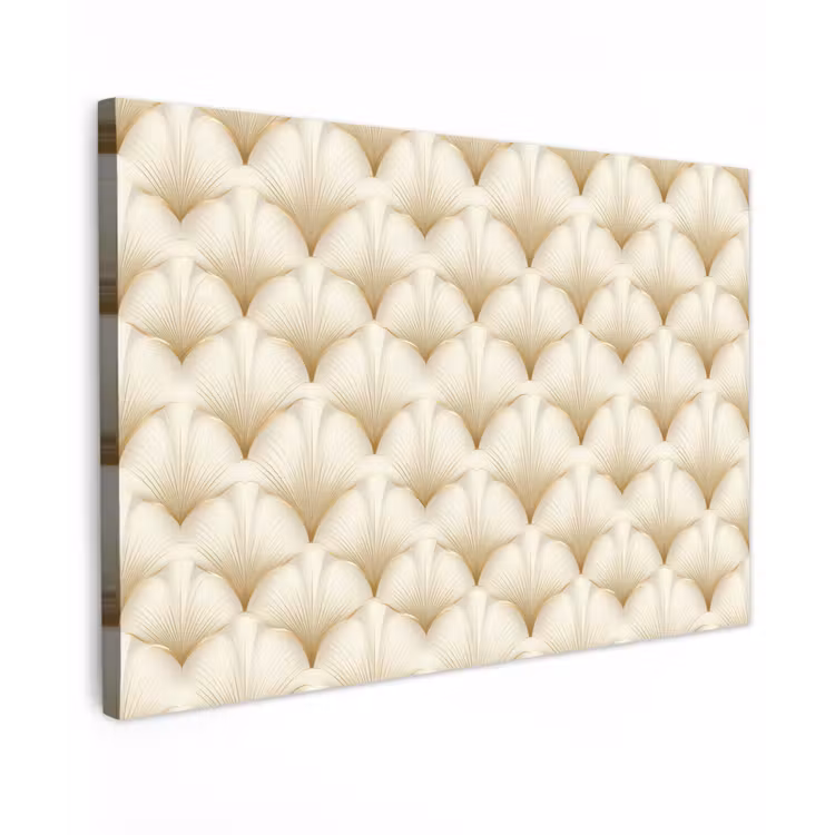 Waaier - Motief - Goud Tuinposter op houten frame 2 cm dik klein 845 -3d