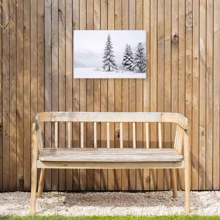 Fijnsparren - Sneeuw - Winter - Landschap - Stilte Tuinposter op houten frame 2 cm dik klein -sfeer4