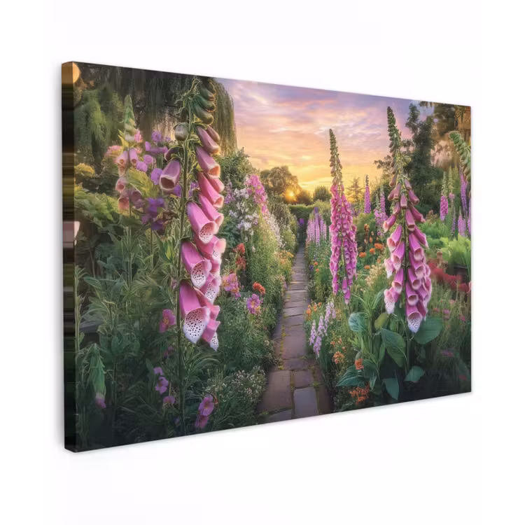 Vingerhoedskruid - Bloemen - Tuin Tuinposter op houten frame 2 cm dik klein -3d