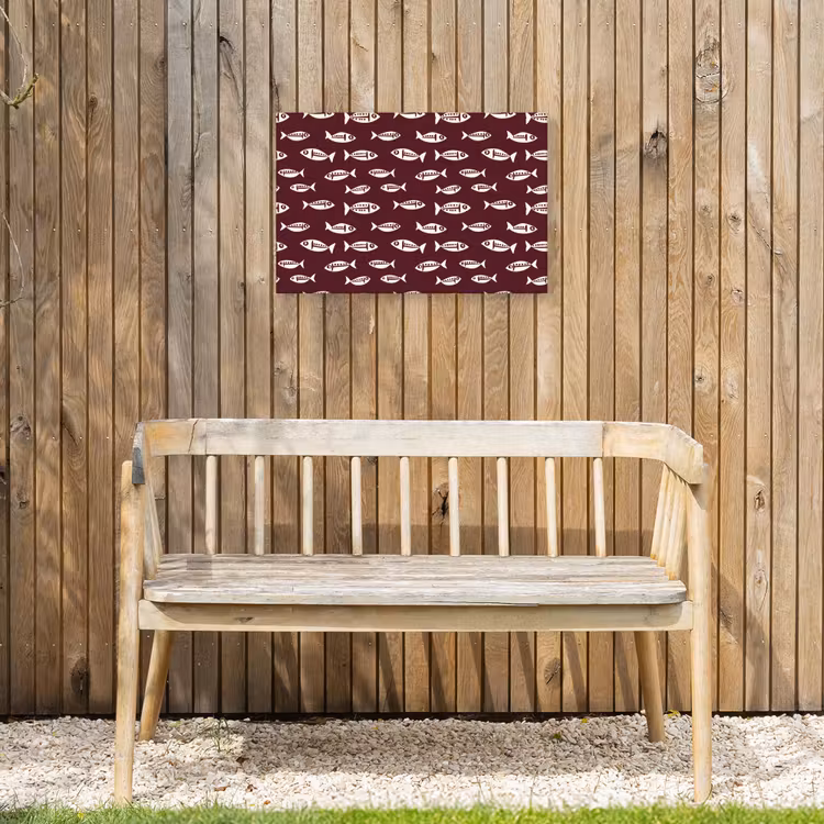 Vissen - Grafisch - Patroon - Donker Tuinposter op houten frame 2 cm dik klein 845 -sfeer4
