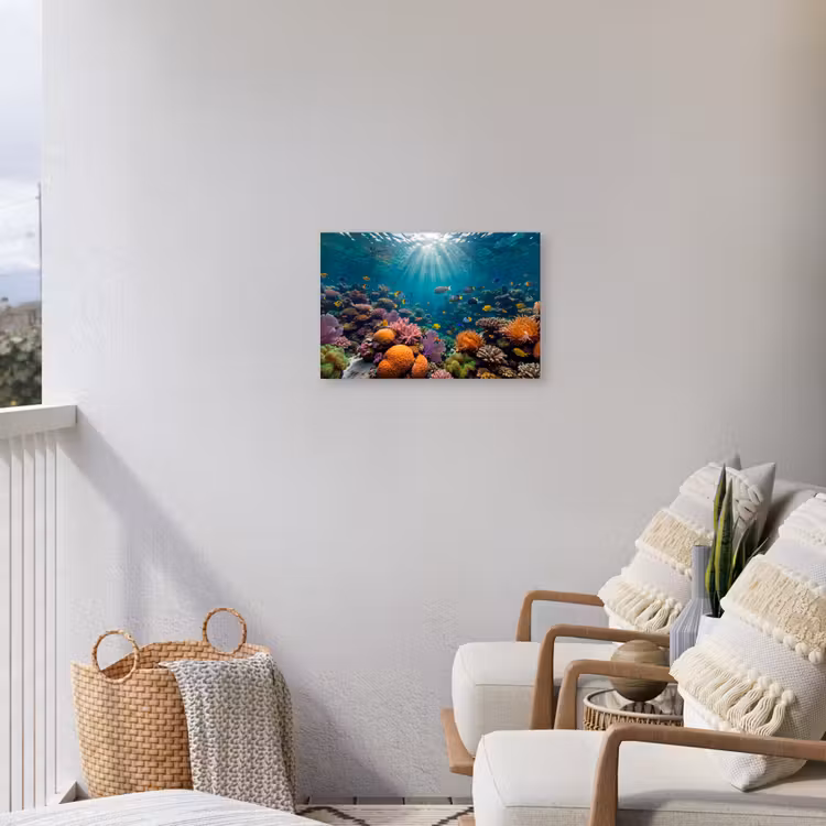 Vis - Koraal - Oceaan - Natuur - Kleurrijk Tuinposter op houten frame 2 cm dik klein -sfeer1