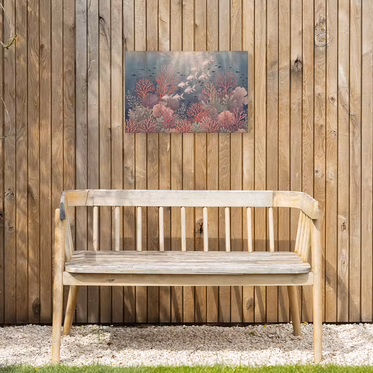 Vis - Koraal - Onderwater - Illustratie - Vintage Tuinposter op houten frame 2 cm dik klein -sfeer4