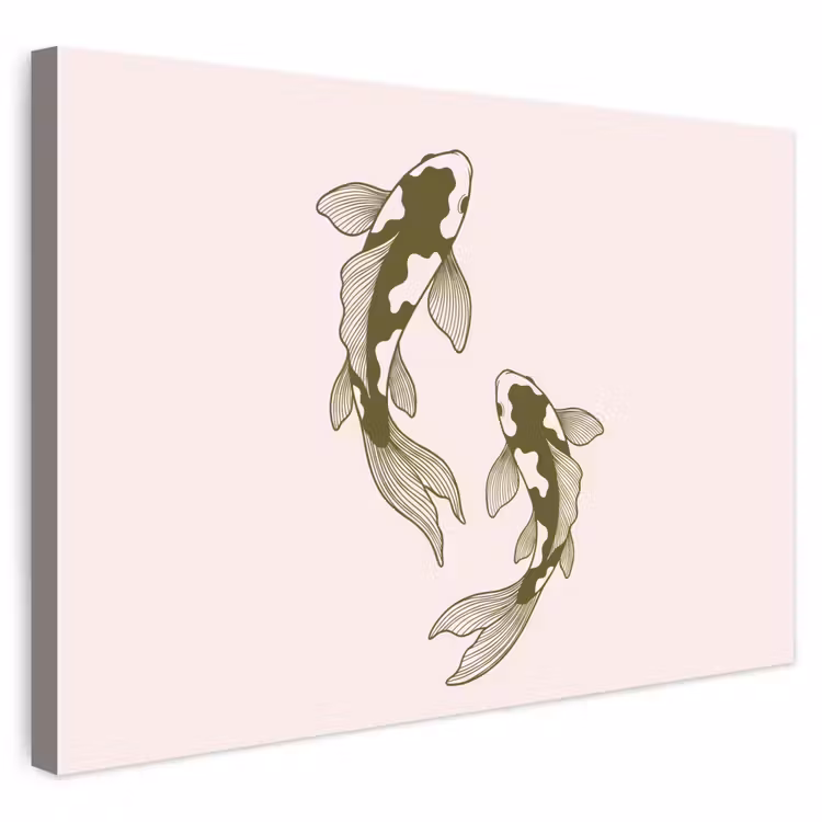 Vis - Zwemmend - Groen - Abstract - Dieren Tuinposter op houten frame 2 cm dik klein -3d