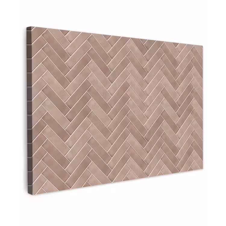 Visgraat - Wandtegel - Oudroze - Terracotta Tuinposter op houten frame 2 cm dik klein 845 -3d
