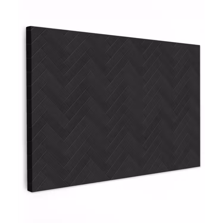 Visgraat - Wandtegel - Mat - Zwart Tuinposter op houten frame 2 cm dik klein 845 -3d