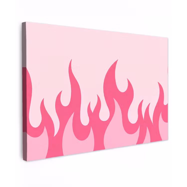 Vlammen - Patroon - Abstract - Modern - Roze Tuinposter op houten frame 2 cm dik klein -3d