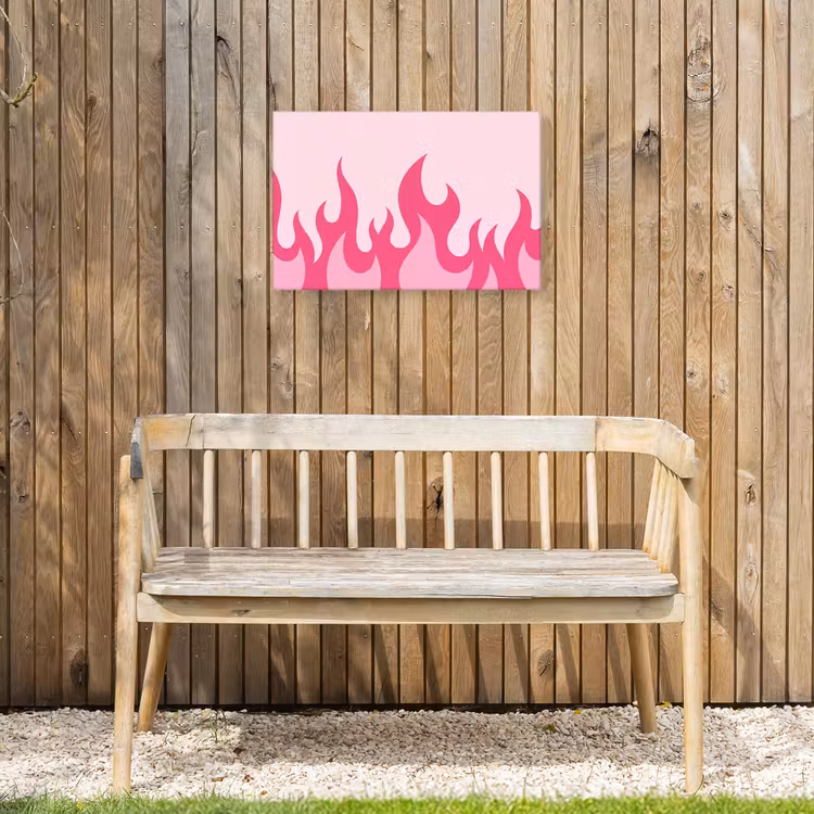 Vlammen - Patroon - Abstract - Modern - Roze Tuinposter op houten frame 2 cm dik klein -sfeer4