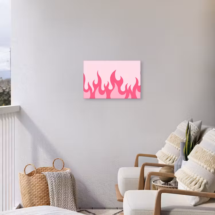 Vlammen - Patroon - Abstract - Modern - Roze Tuinposter op houten frame 2 cm dik klein -sfeer1
