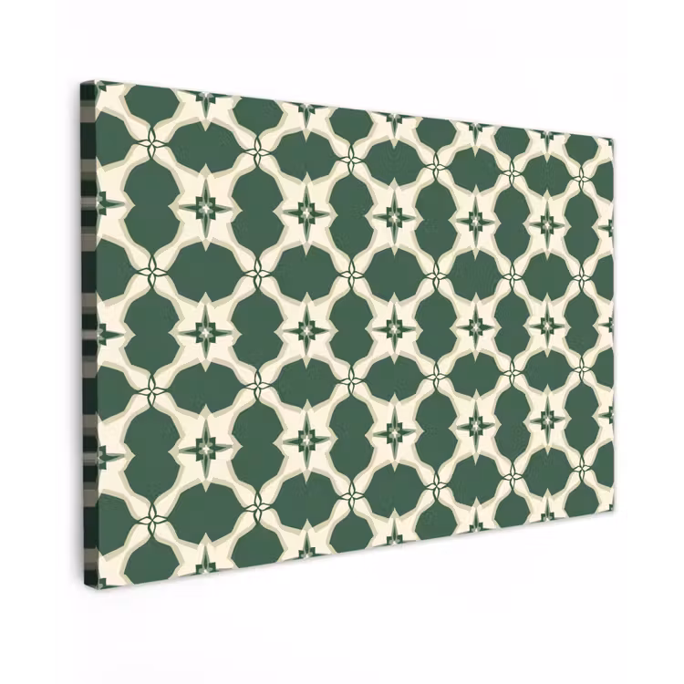 Tegel - Klassiek - Groen Tuinposter op houten frame 2 cm dik klein 845 -3d
