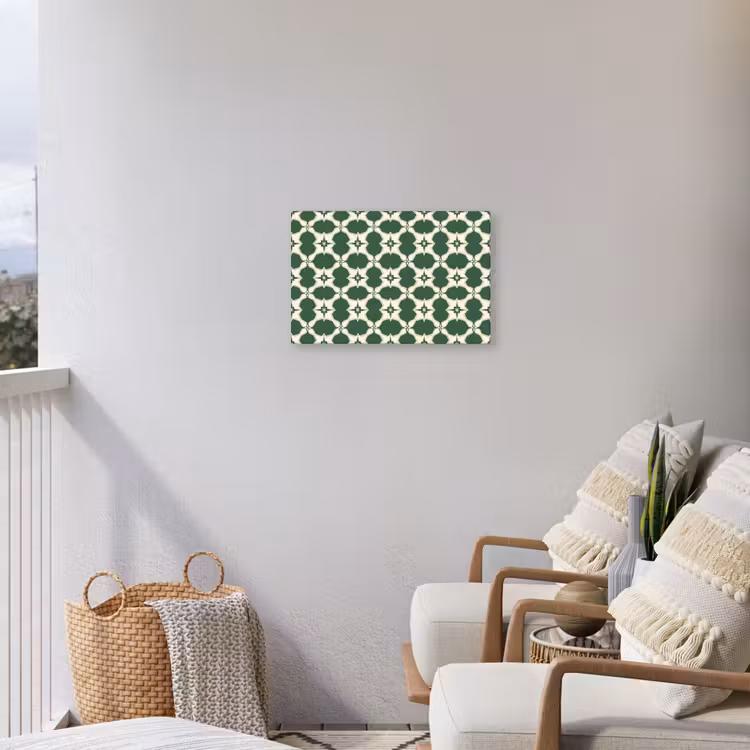 Tegel - Klassiek - Groen Tuinposter op houten frame 2 cm dik klein 845 -sfeer1
