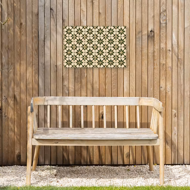 Tegel - Dessin - Groen Tuinposter op houten frame 2 cm dik klein 845 -sfeer4
