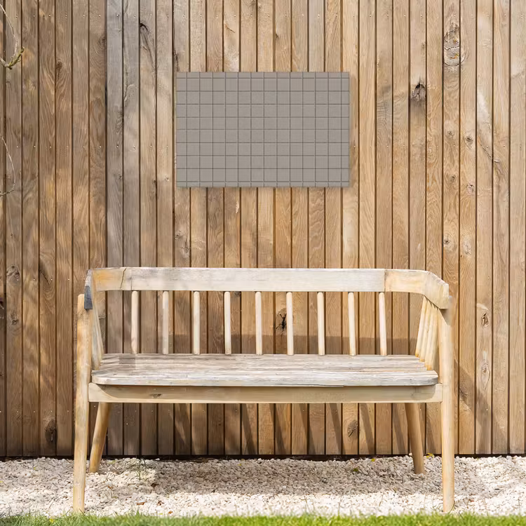 Tegel - Patroon Kiezel - Grijs Tuinposter op houten frame 2 cm dik klein 845 -sfeer4