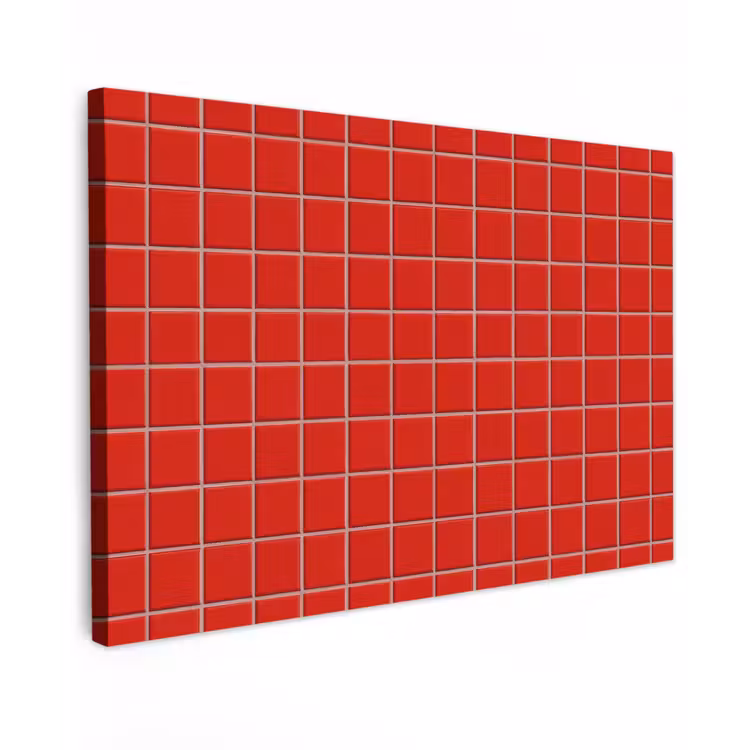 Tegel - Patroon - Kersen - Rood Tuinposter op houten frame 2 cm dik klein 845 -3d