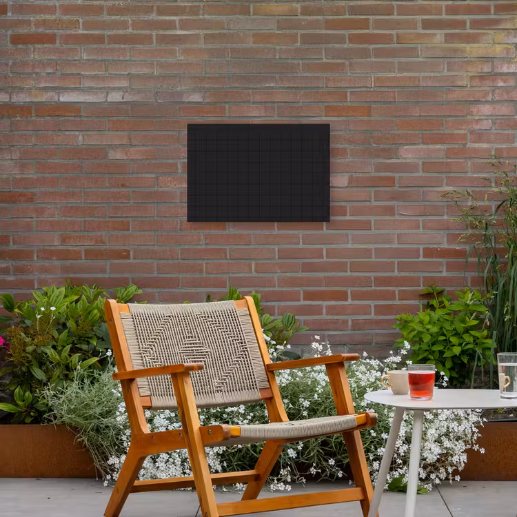 Tegels - Patroon - Mat - Zwart Tuinposter op houten frame 2 cm dik klein 845 -sfeer3