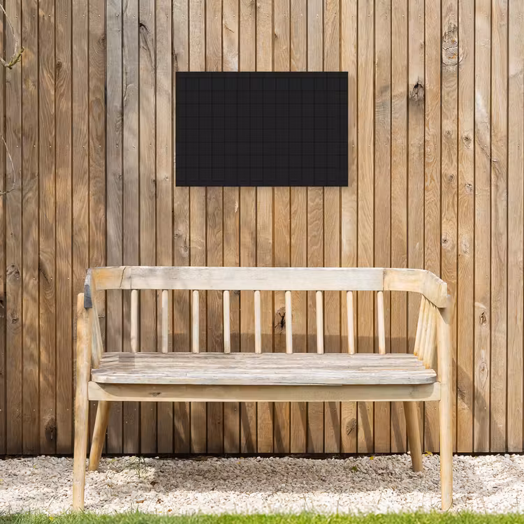 Tegels - Patroon - Mat - Zwart Tuinposter op houten frame 2 cm dik klein 845 -sfeer4