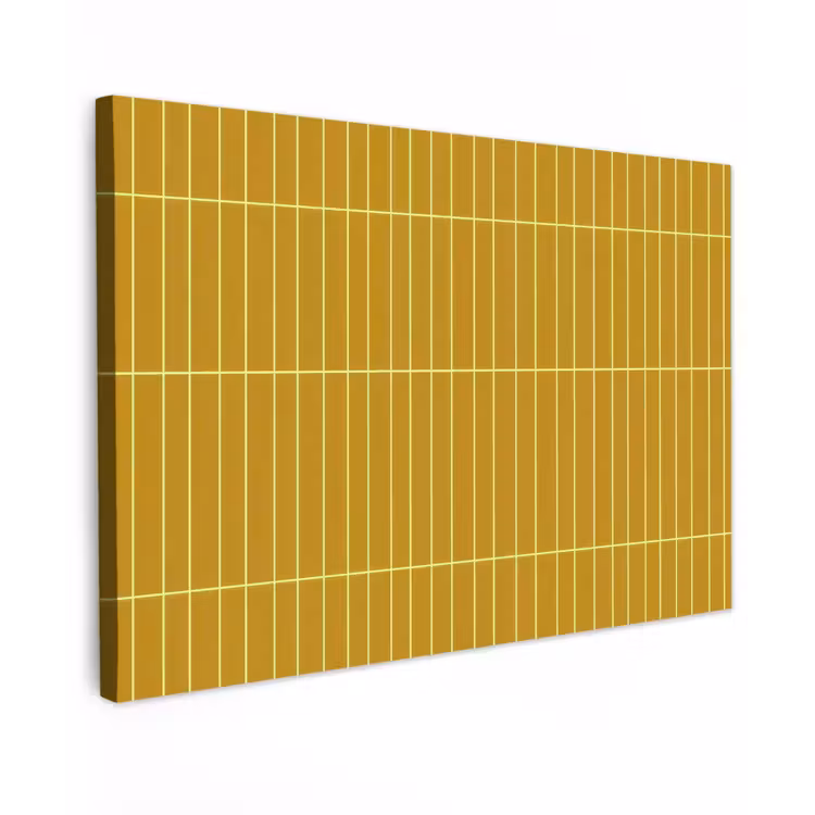 Tegels - Verticaal - Mosterdgeel Tuinposter op houten frame 2 cm dik klein 845 -3d