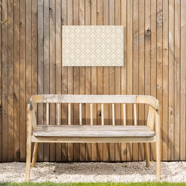 Floraal - Ornament - Beige Tuinposter op houten frame 2 cm dik klein 845 -sfeer4