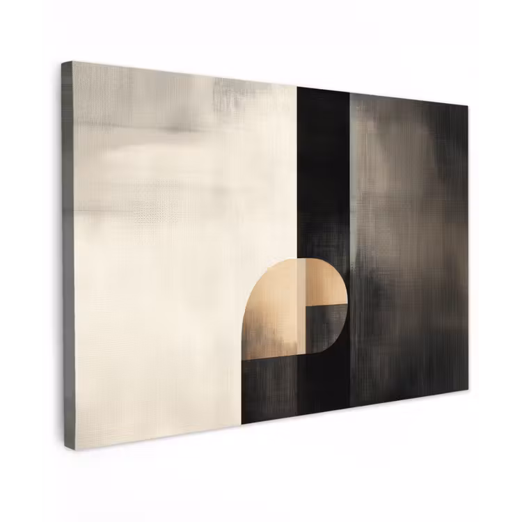 Vormen - Modern - Zwart Tuinposter op houten frame 2 cm dik klein -3d
