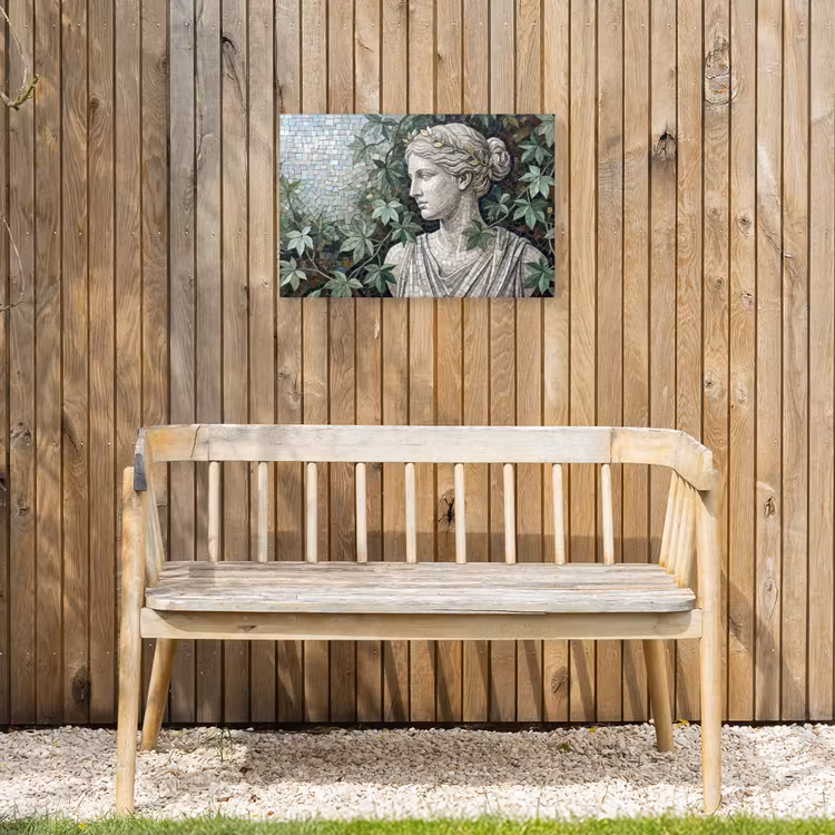 Vrouw - Klassiek - Mozaiëk - Natuur - Groen Tuinposter op houten frame 2 cm dik klein -sfeer4