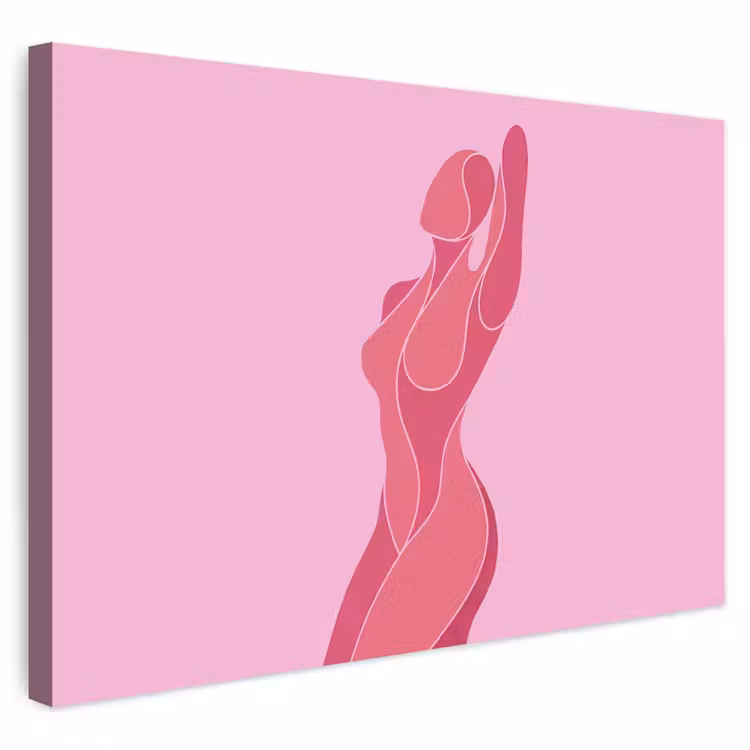 Vrouw - Lichaam - Abstract - Roze Tuinposter op houten frame 2 cm dik klein -3d